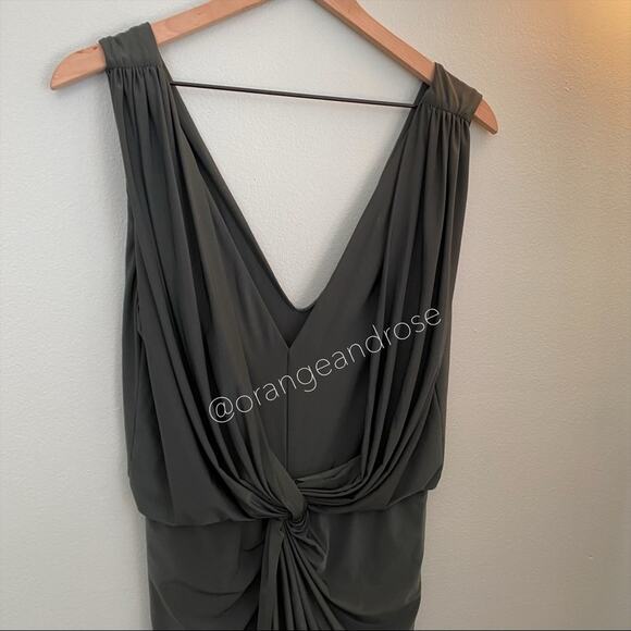 NEW MISA Los Angeles Sexy Green Ruched Bodycon Mini Dress Medium - Picture 10 of 11